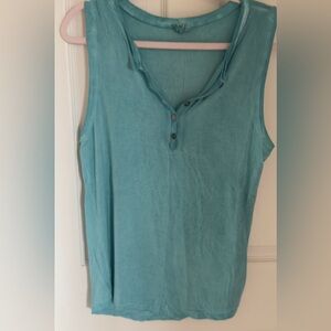 NWOT POL Aqua Sleeveless front button Tank Top